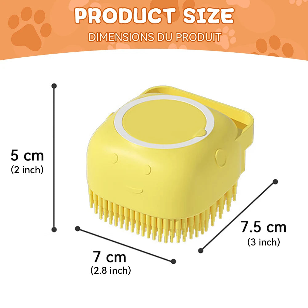 Soft Silicone Dog Bath Brush & Massage Grooming Scrubber