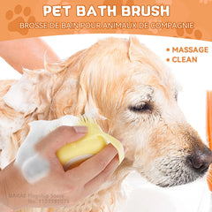 Soft Silicone Dog Bath Brush & Massage Grooming Scrubber