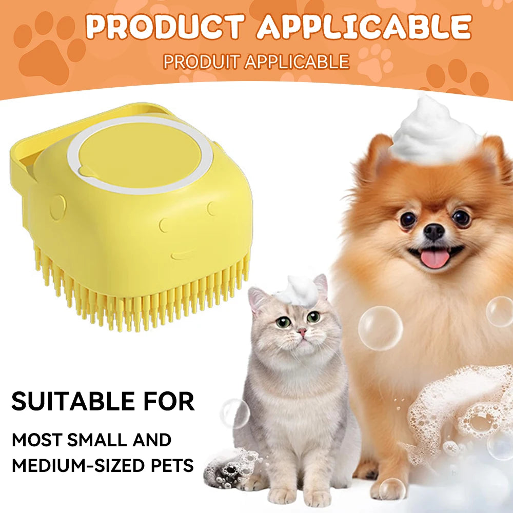 Soft Silicone Dog Bath Brush & Massage Grooming Scrubber