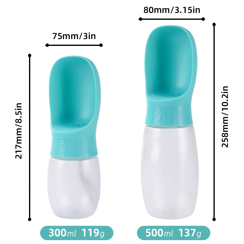 Portable Dog Water Bottle & Travel Feeder (300ml / 500ml)
