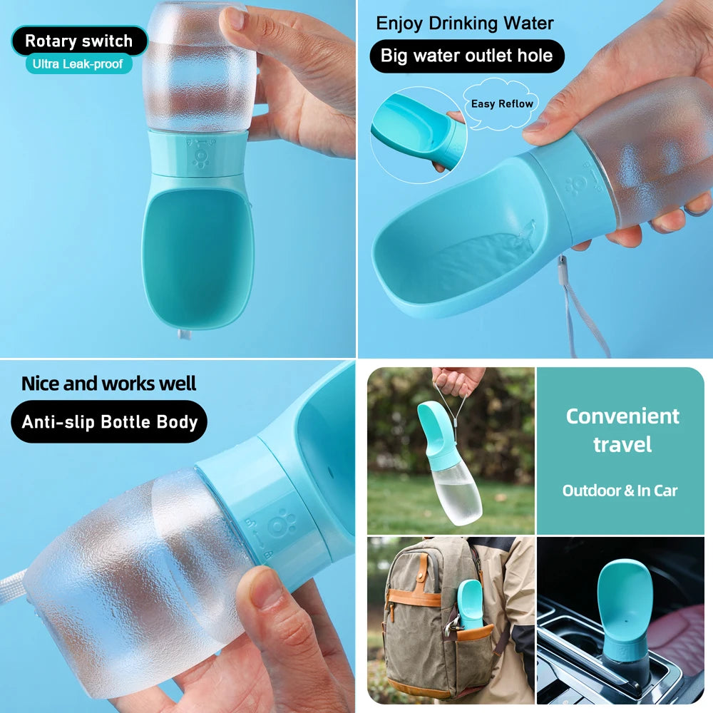 Portable Dog Water Bottle & Travel Feeder (300ml / 500ml)