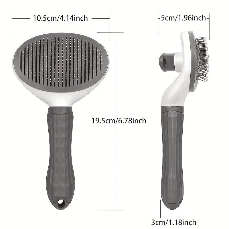 One-Click Self-Cleaning Pet Slicker Brush for Dogs & Cats