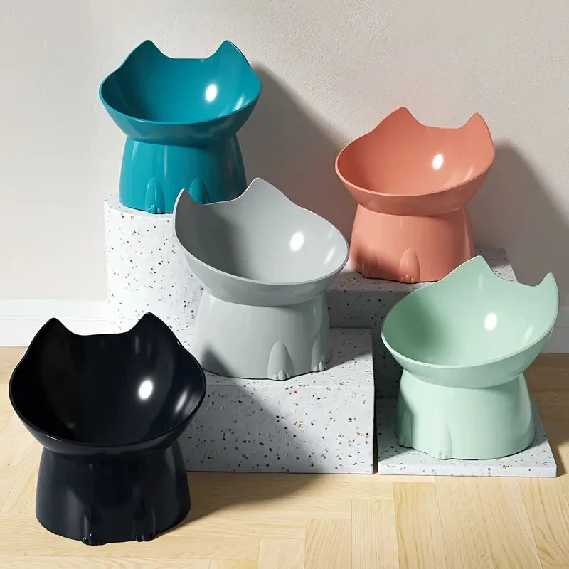 WhiskerWare Ergonomic Anti-Tip Raised Pet Feeding Bowl for Cats