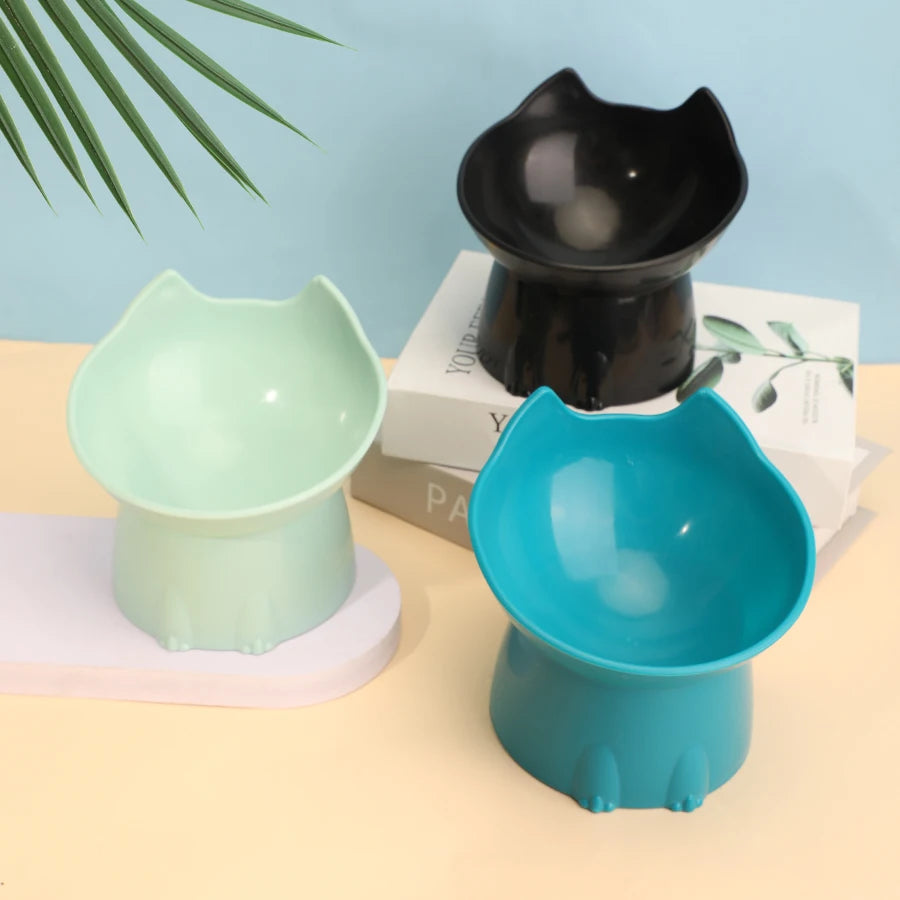 WhiskerWare Ergonomic Anti-Tip Raised Pet Feeding Bowl for Cats