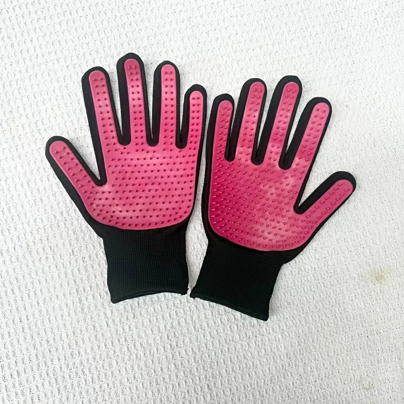 2-Piece Pet Hair Remover & Massage Gloves for Dogs & Cats