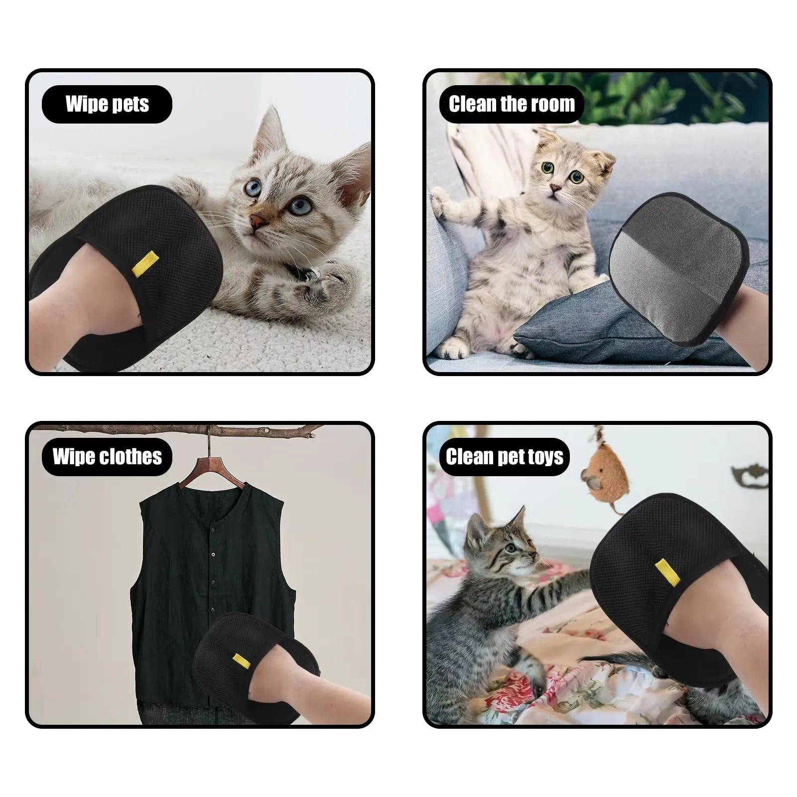 SmartGroom Reusable Pet Hair Removal Gloves – Double-Sided Fur & Lint Cleaner