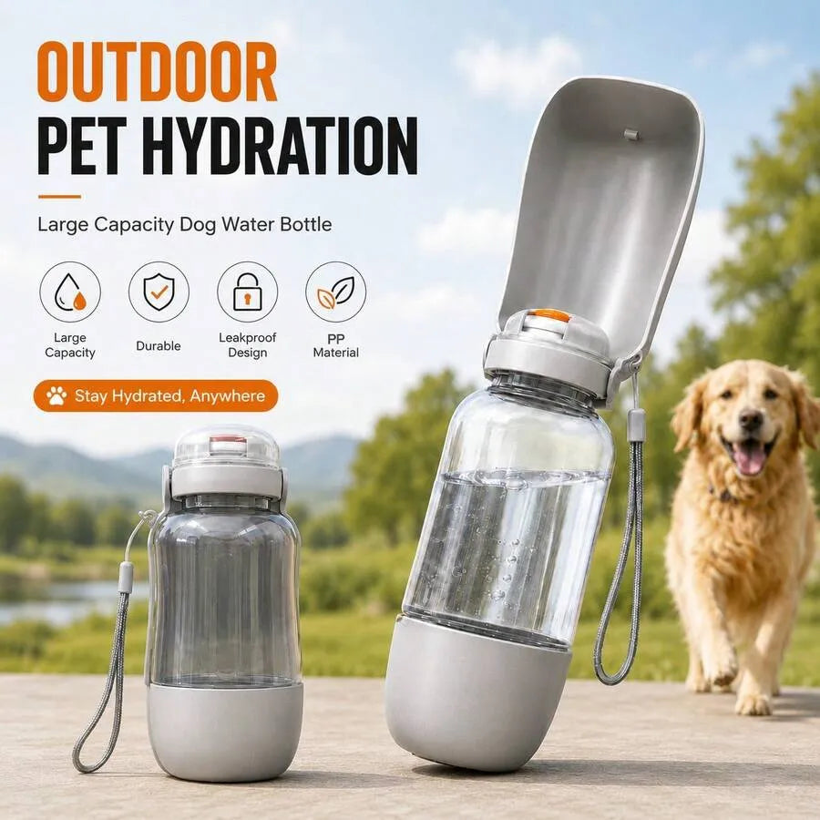 2-in-1 Portable Pet Water & Food Bottle for Dogs & Cats