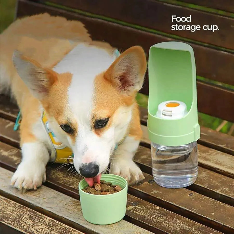 2-in-1 Portable Pet Water & Food Bottle for Dogs & Cats