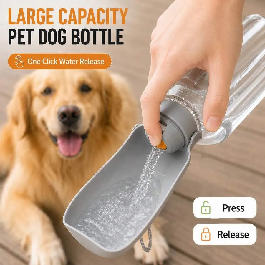 2-in-1 Portable Pet Water & Food Bottle for Dogs & Cats