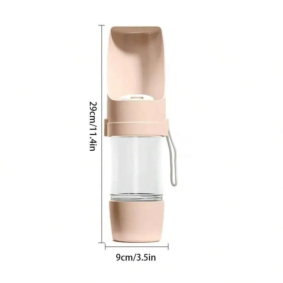 2-in-1 Portable Pet Water & Food Bottle for Dogs & Cats