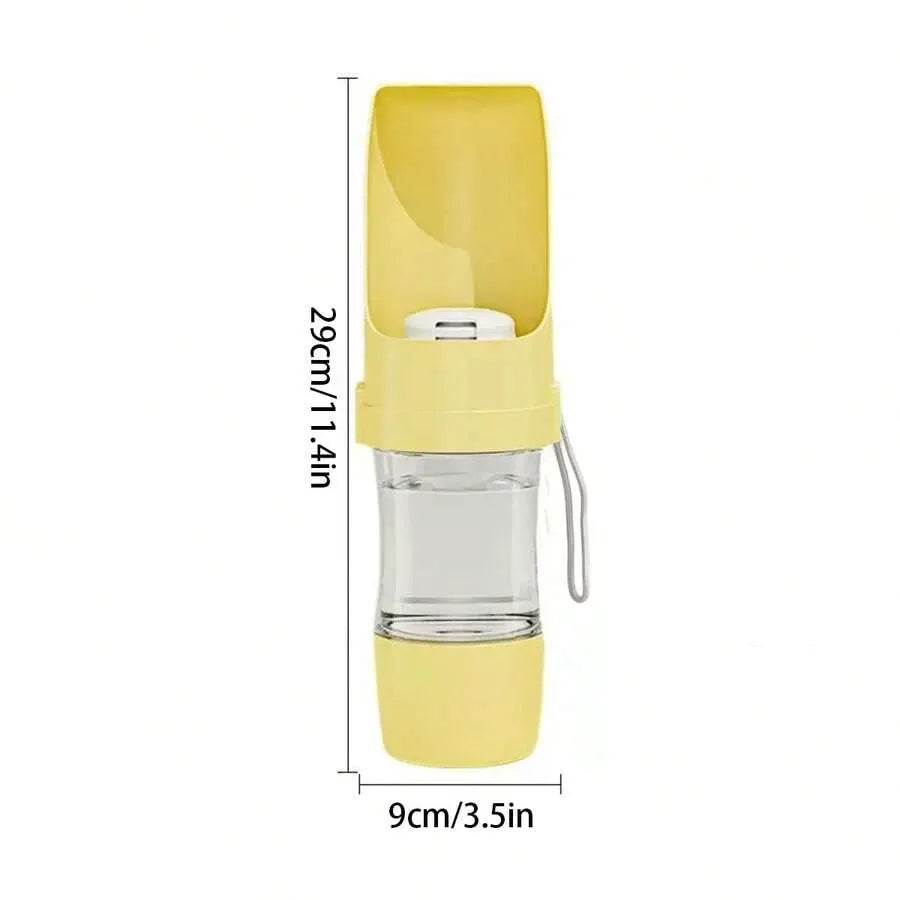 2-in-1 Portable Pet Water & Food Bottle for Dogs & Cats