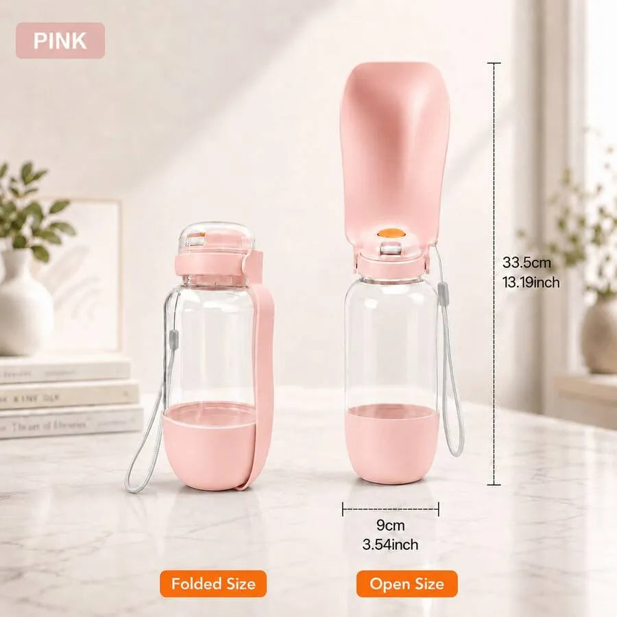 2-in-1 Portable Pet Water & Food Bottle for Dogs & Cats