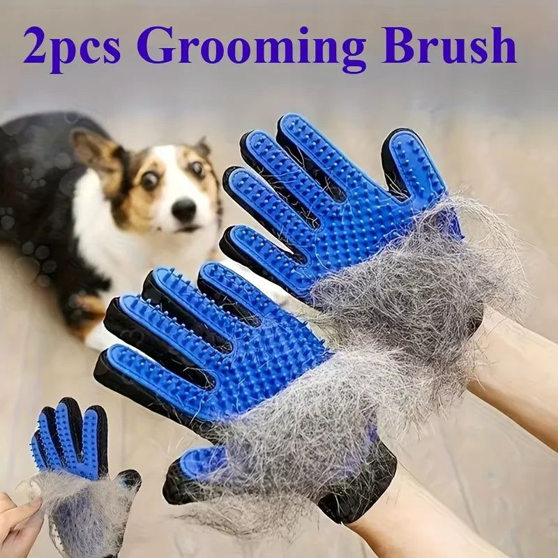 2-Piece Pet Grooming Gloves – Pet Hair Remover & Massage Gloves for Dogs & Cats